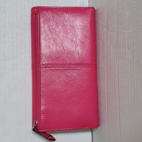 Coach Ashley Fuchsia Wallet Clutch Card Holder Women's Woman's Hot Pink - Picture 4 of 14